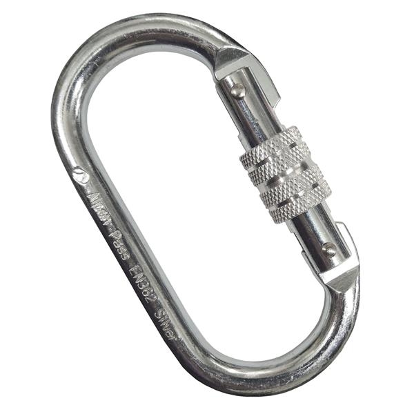 SILVER - MOSQUETÃO OVAL DE AÇO COM TRAVA DE ROSCA - Imagem 3