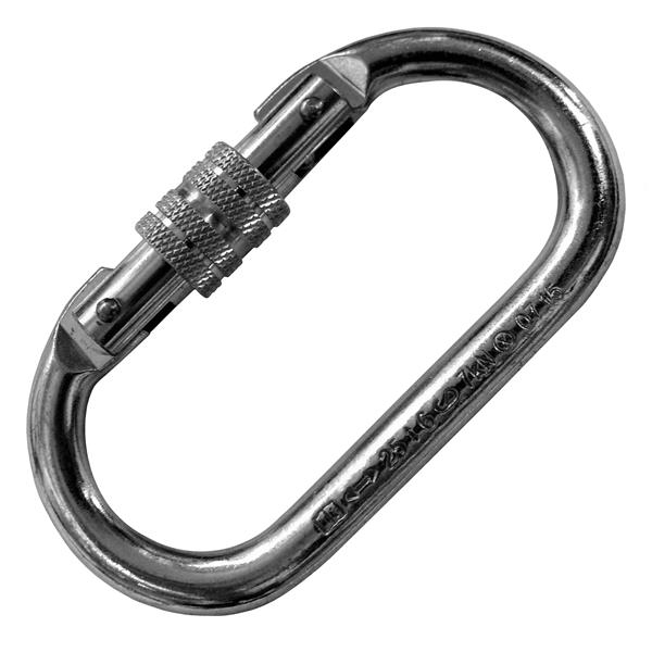 SILVER - MOSQUETÃO OVAL DE AÇO COM TRAVA DE ROSCA - Imagem 2